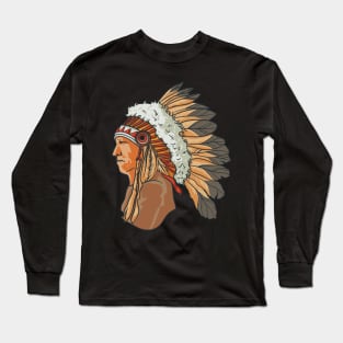 Native American Man Long Sleeve T-Shirt